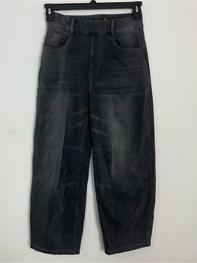 Halara Flex™ High Waisted Washed Casual Barrel Leg Jeans with Pockets